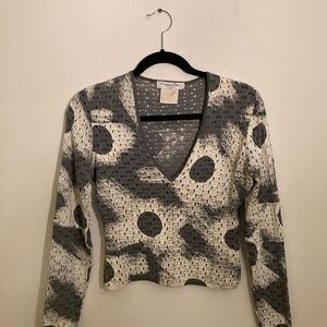 Dior Monochrome Abstract Long Sleeve Top